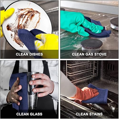 Miniatura 5 de Nialnant Toalla de cocina 100% algodón, suave, absorbente, de secado rápido, paños de cocina para secar platos, trapos de limpieza, varios colores