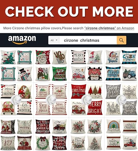 Miniatura 5 de Cirzone Juego de 4 fundas de almohada navideñas de 18 x 18 pulgadas, con diseño de flores rojas, decoración de casa de campo, juego de 4 fundas de
