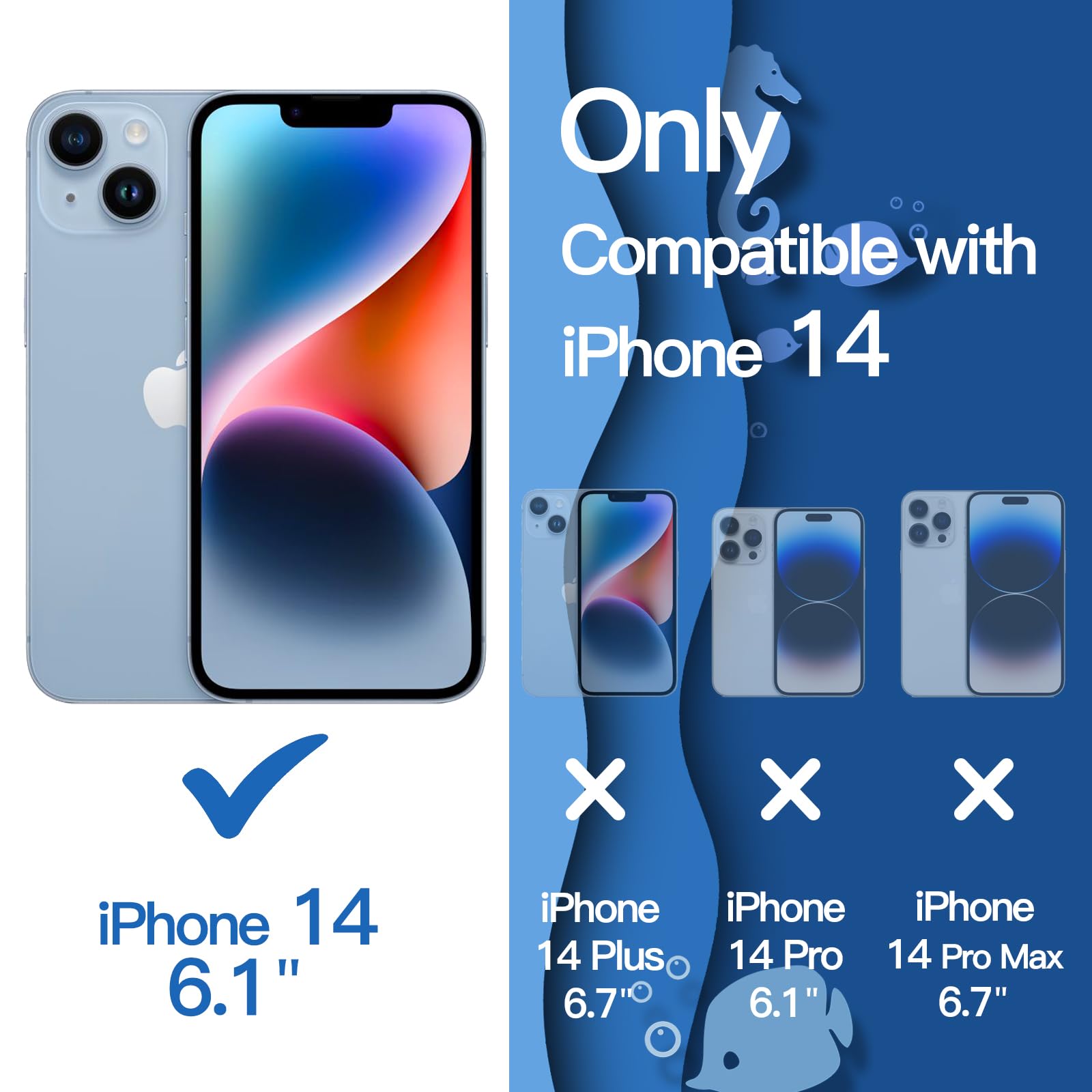 Amazon.com: JETech Cute Case for iPhone 14 6.1-Inch, Wave Frame