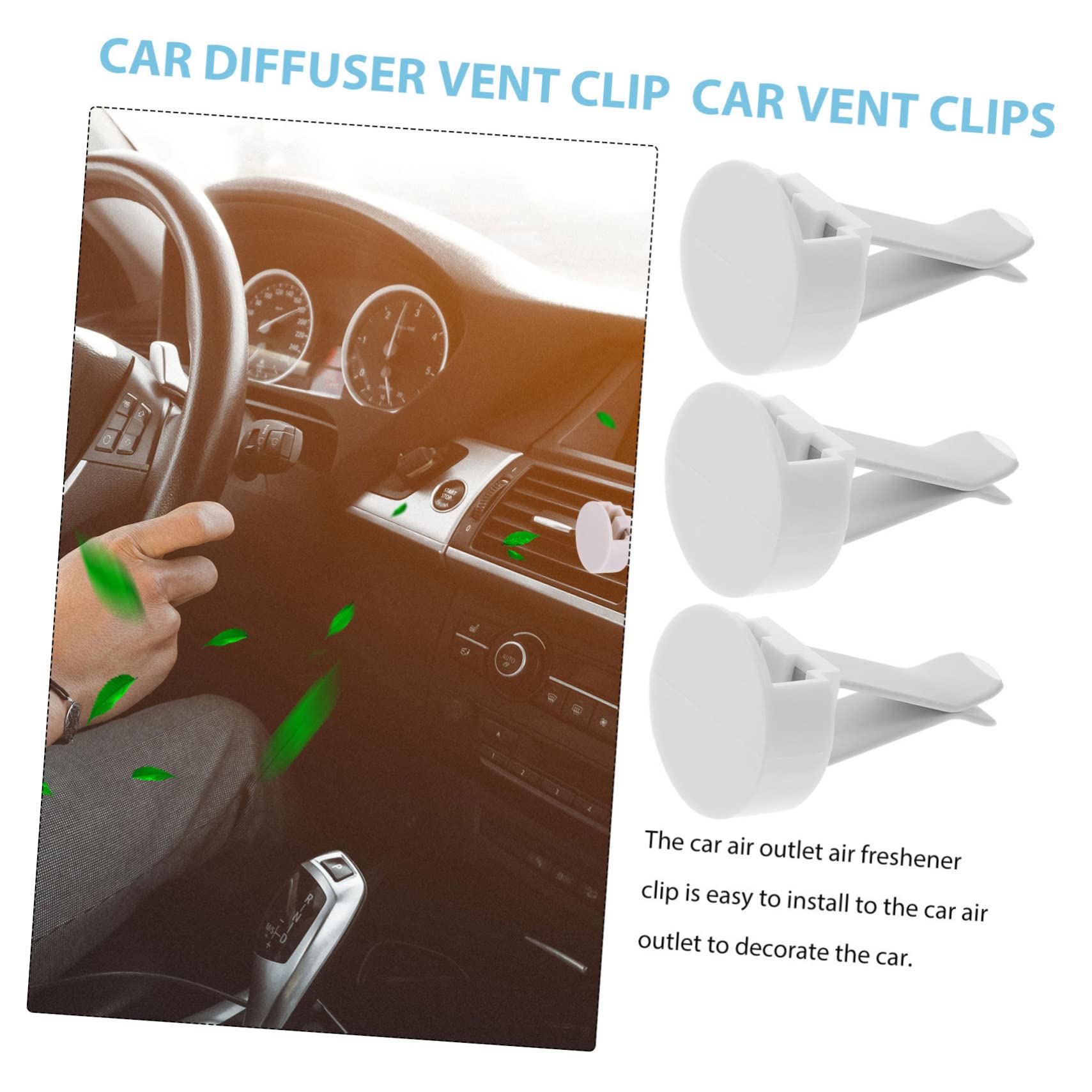 Ciieeo Ganci per Auto in Metallo e Plastico, Clip per Bocchette di Ventilazione Auto Bianco, Facile Installazione e Lavorazione Affidabile per Decorare e Profumare L'auto