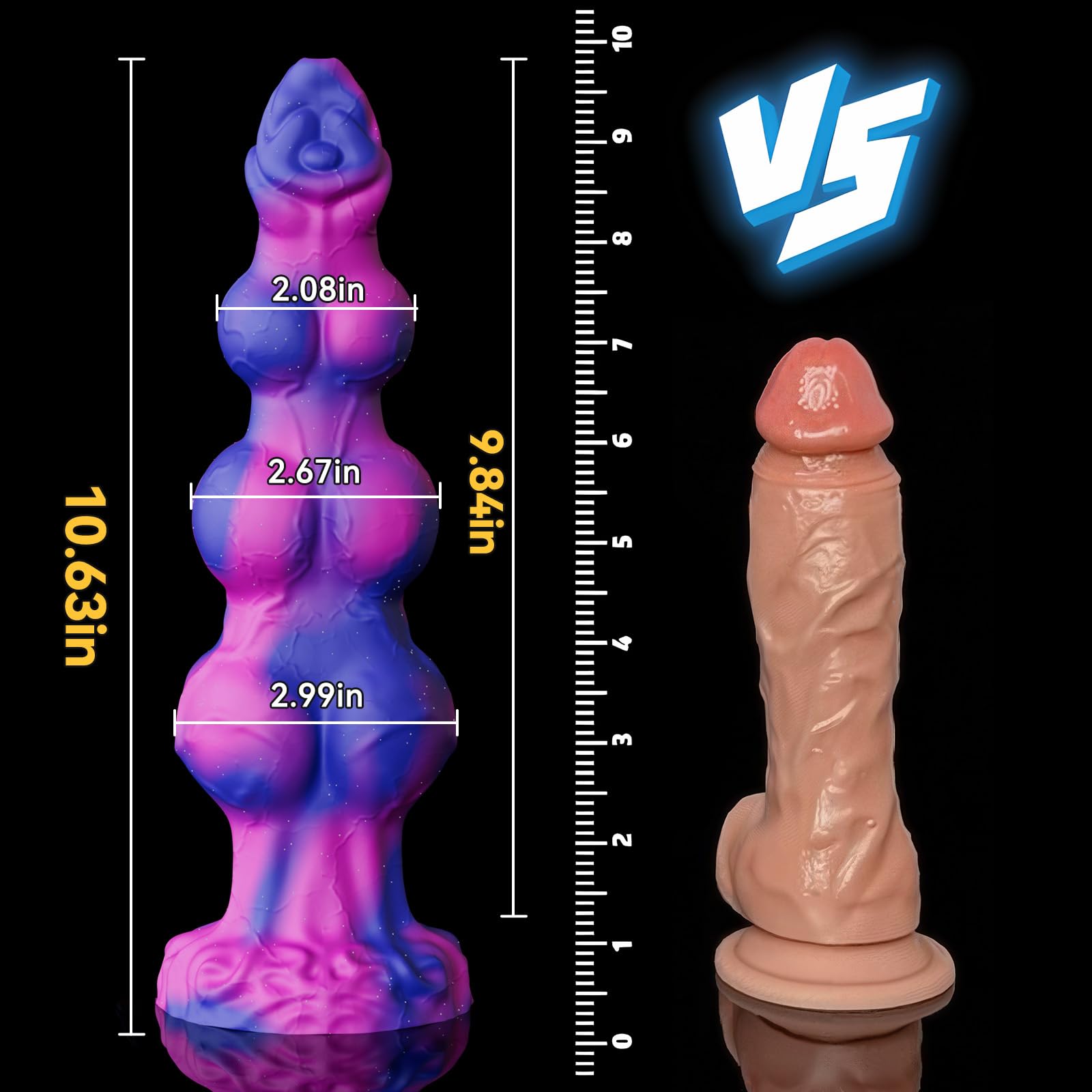 10.7"  Silicone 3 Knot Dildo–Fantasy Knotted Horse Dildo with Suction Cup, G-Spot & Clitoral Stimulating Large Adult Sex Toy for Women, Men, Gays, Anal Plug, Wall, Thicker: Monster Dildo