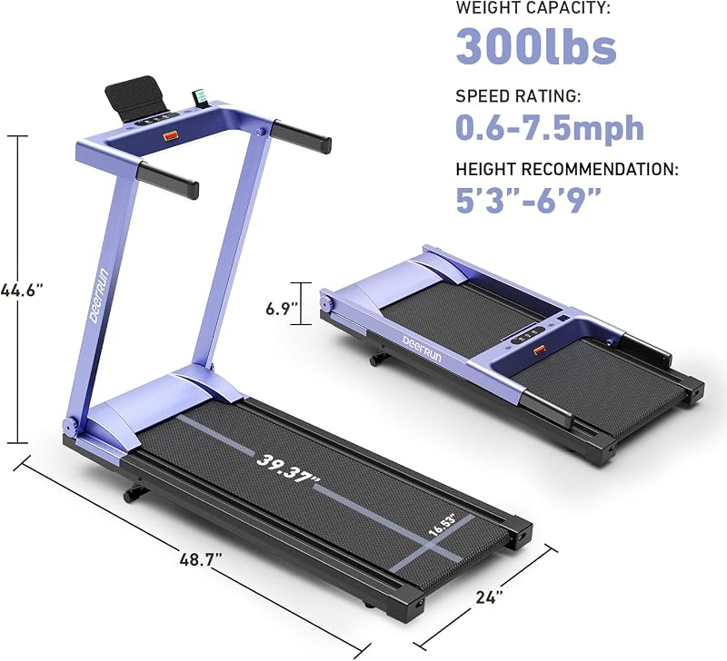 DeerRun A1 Walking Pad Treadmill for Home with Incline & Foldable Handlebar image 2