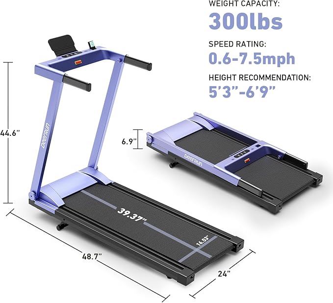 Caminadora Plegable con Inclinación Manual 6% Azul Marino miniatura 2