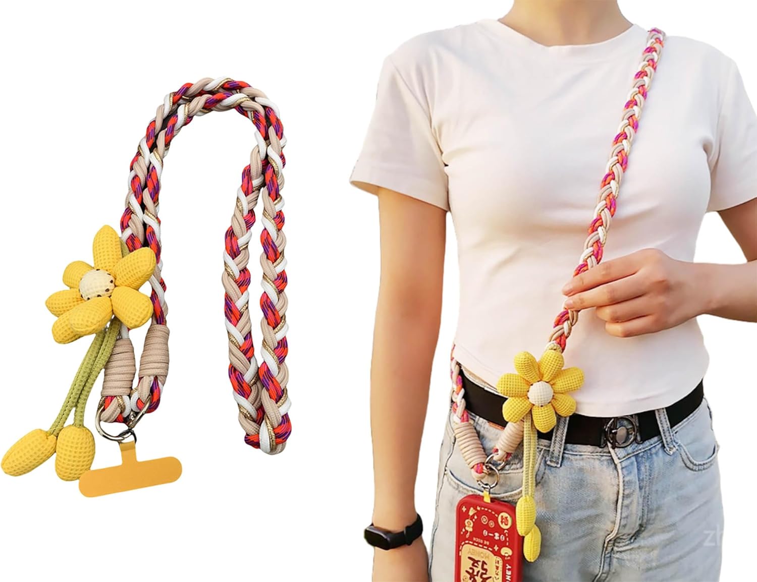 Phone Lanyard Braided Strap For Women Universal Outdoor Phone Woven Strap For Travel Hiking