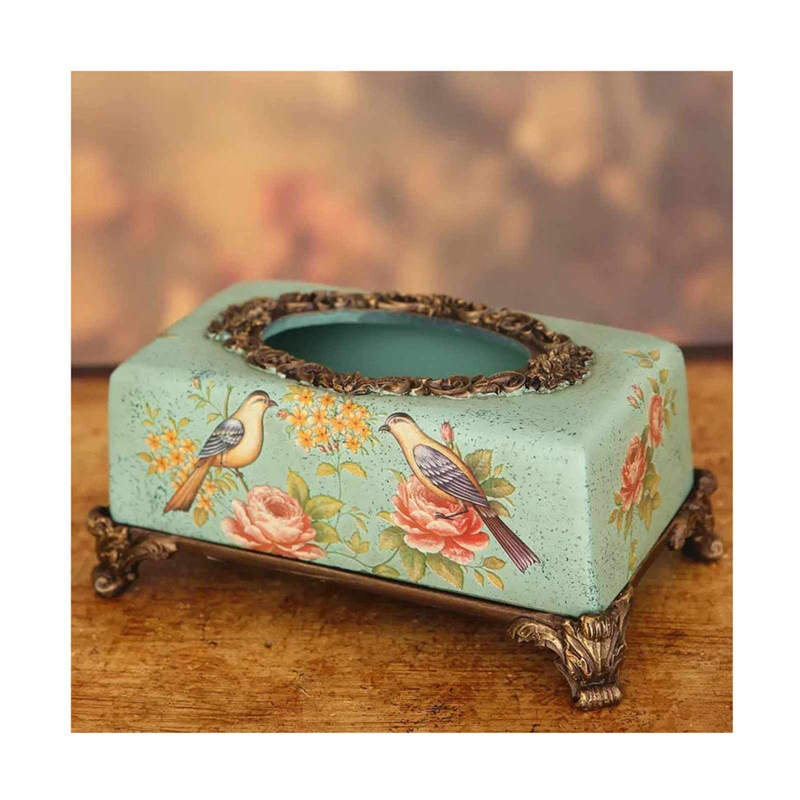 Portafazzoletti Multifunzionale Porta fazzoletti Scatola porta fazzoletti for decorazioni for la casa retrò in stile cinese Scatola porta fazzoletti decorativa dipinta a mano creativa Organizzatore pe