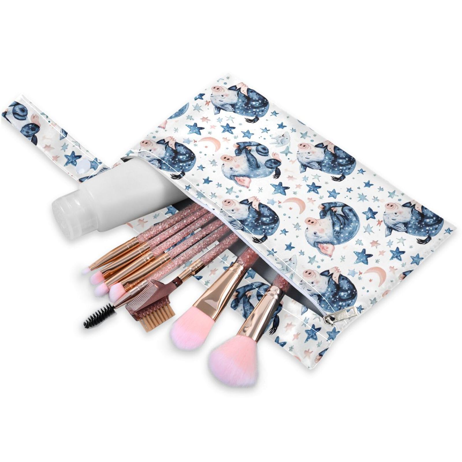 Coikll Wet Dry Bags for Cloth Diaper 2 Pack Waterproof Yoga Gym Bag for Swimsuit Wet Clothes Baby Items-?Goodnight Pigs?