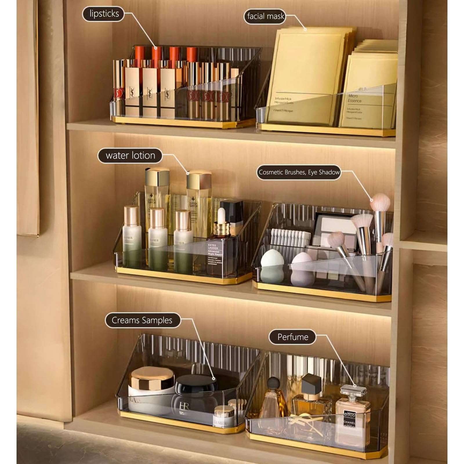 HARLIANGXY Mirror Cabinet Organiser Indoor, 2 Pieces Bathroom Cabinet Storage Box, Plastic Make Up Organiser - Image 4
