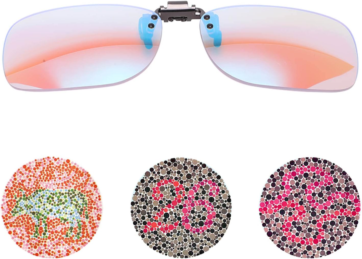 Red Green Color Blind Glasses, Color Blind Glasses Clip On Colorblind Correcting Glasses Color Anti Slip Universal Corrective Eyeglasses Red Green Colorblind Glasses for Men Women Outdoor Indoor