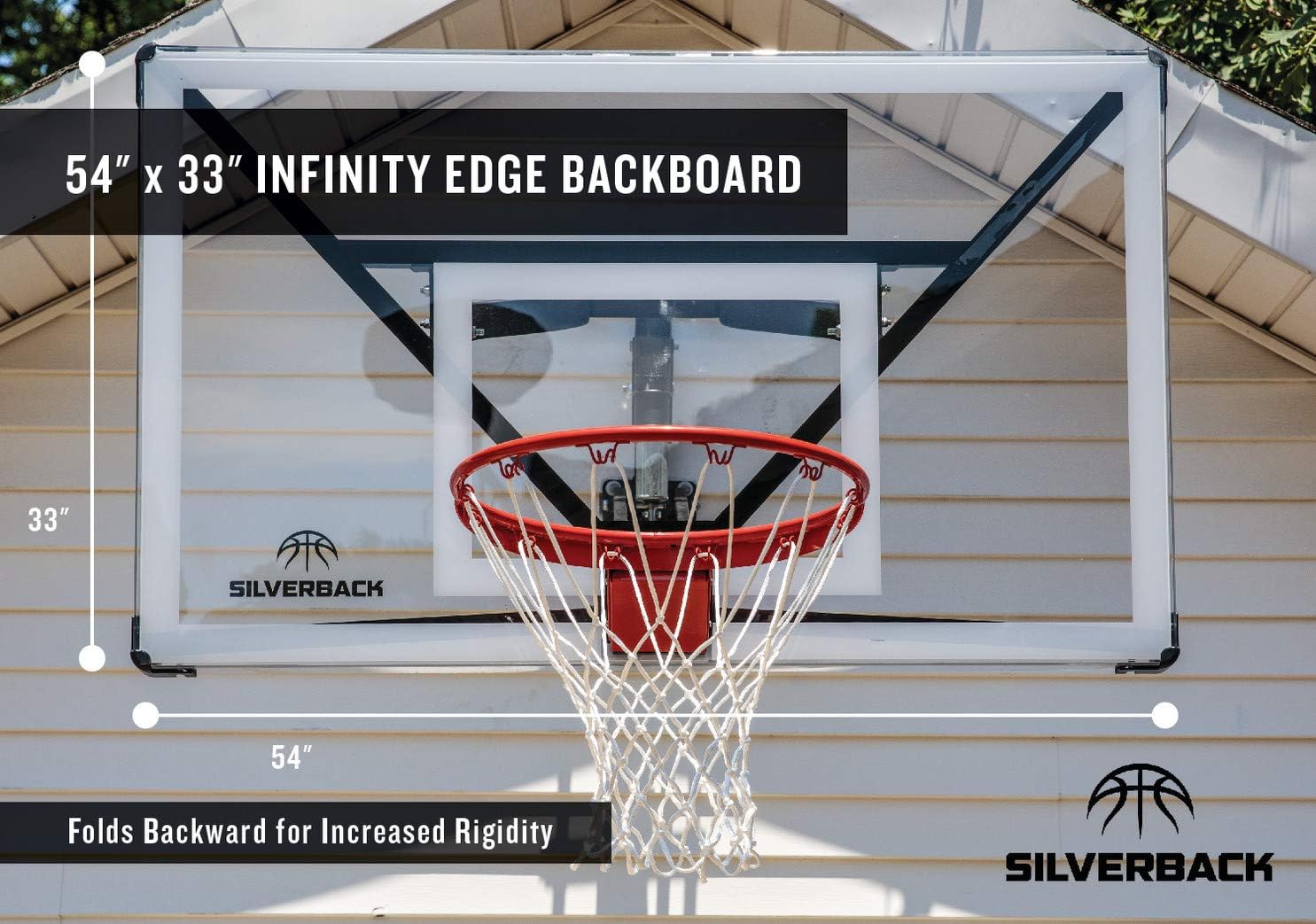 Silverback NXT 54" Wall Mounted Adjustable-Height Basketball Hoop with QuickPlay Design : Sports & Outdoors