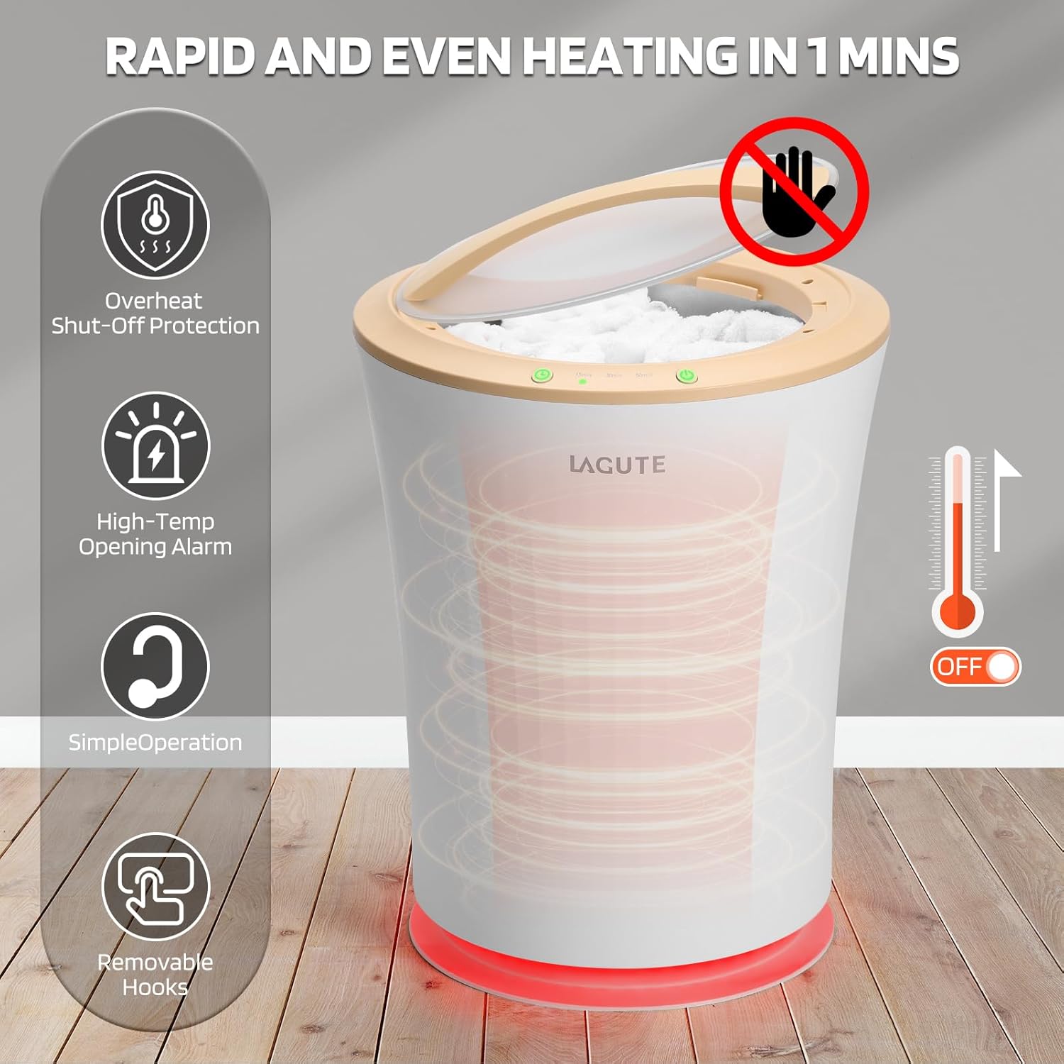 Lagute Bathroom Towel Warmers Bucket and Hooks