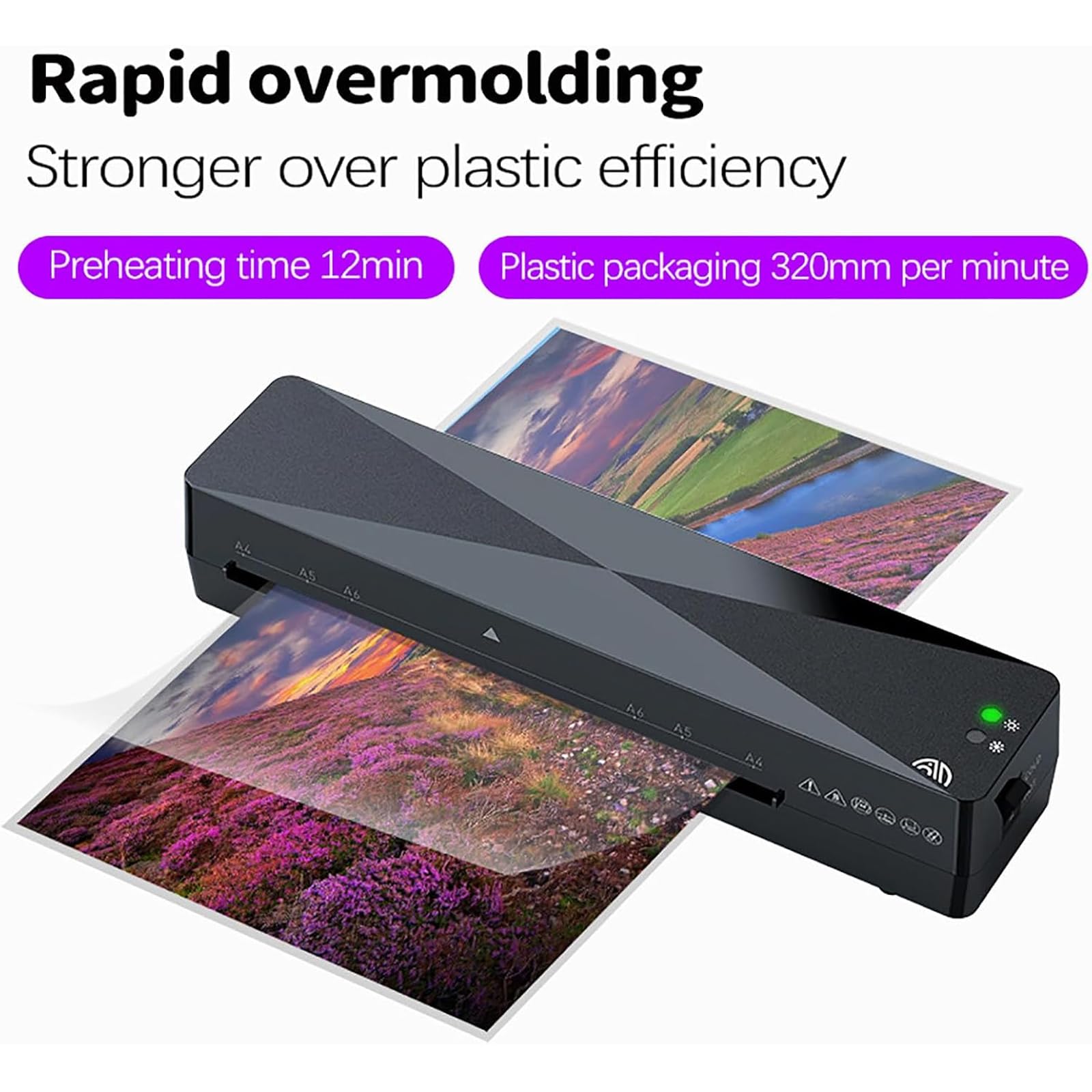 Laminator Termiczny A4, Szybkie Nagrzewanie W 2 Minuty, Laminowanie Zdjęć I Dokumentów Z Prędkością 320 Mm/min Z Automatyczną Kontrolą Temperatury