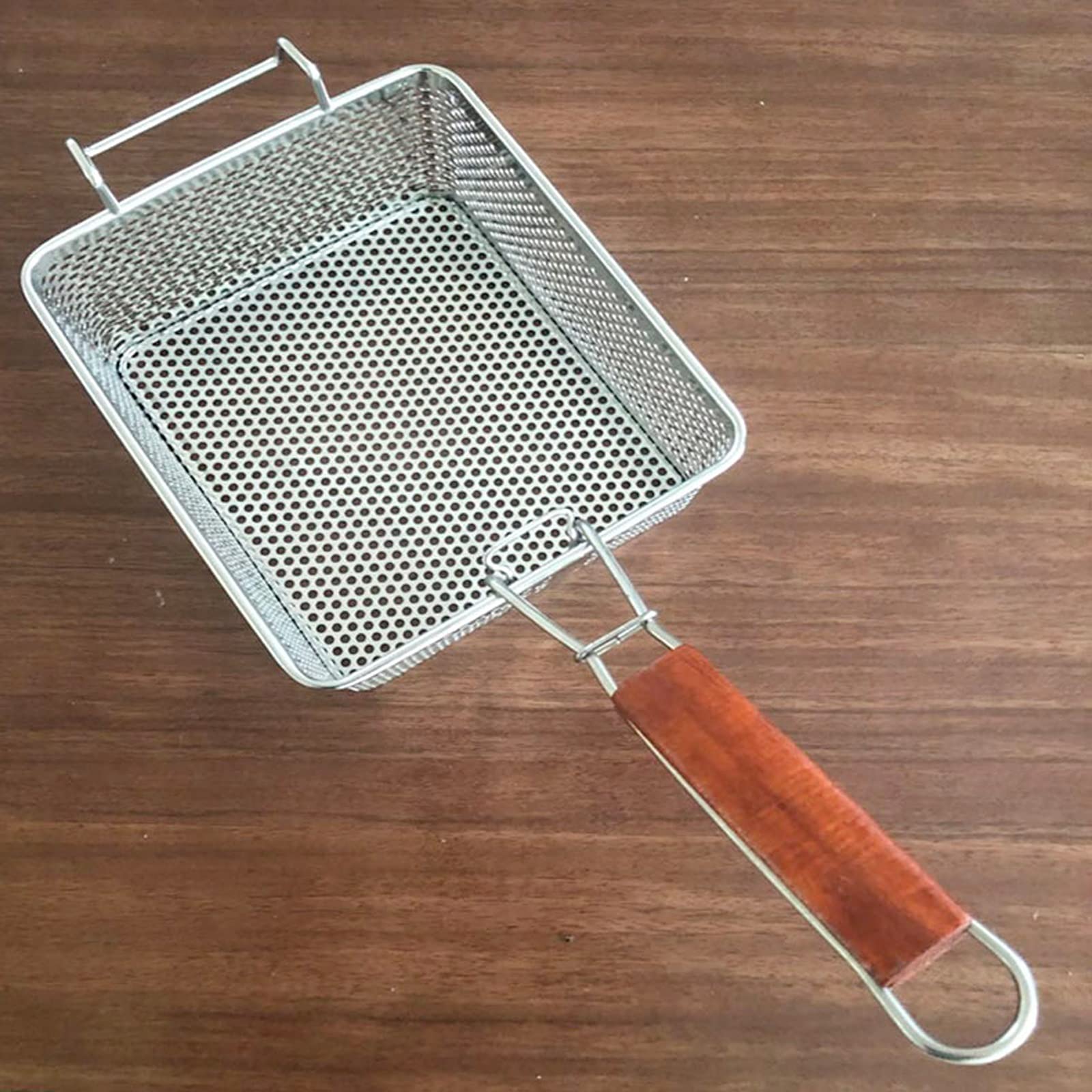 Panier de Friteuse Skimmer Filtrage Skimmer Skimmer Sechle Louche en acier inoxydable Cuillère Skimmer Cuillère avec poignée adaptée aux pâtes de cuisine frites de la cuisine Paniers à Frites