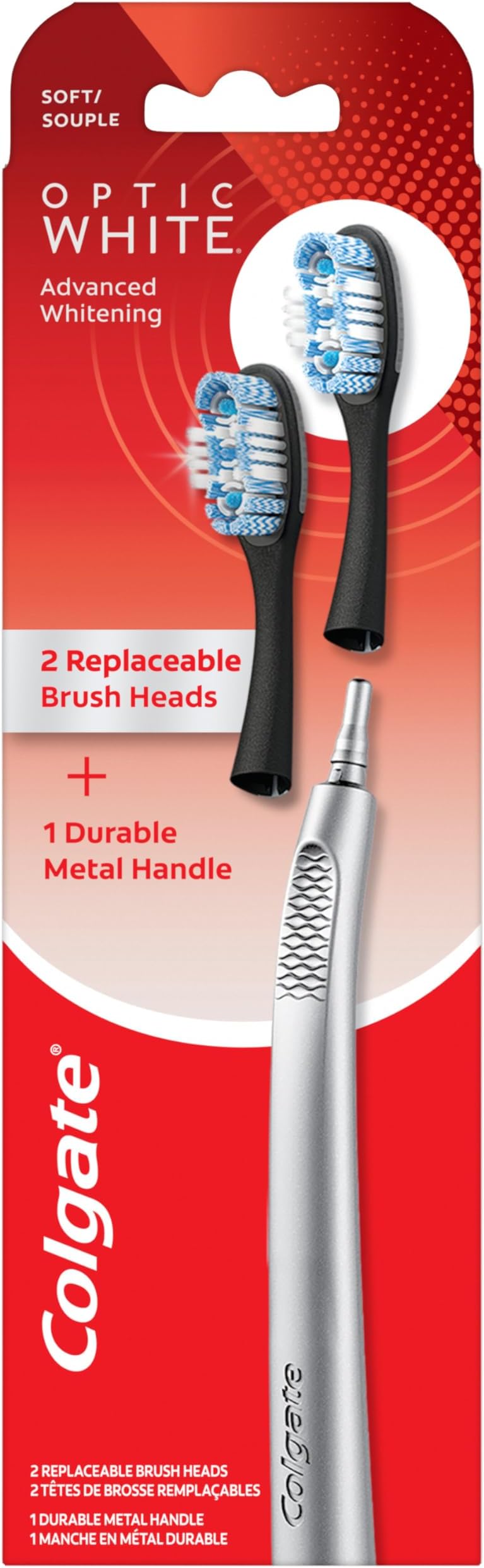 Replaceable Head Toothbrush Starter Kit, Optic White, 2 Brush Heads