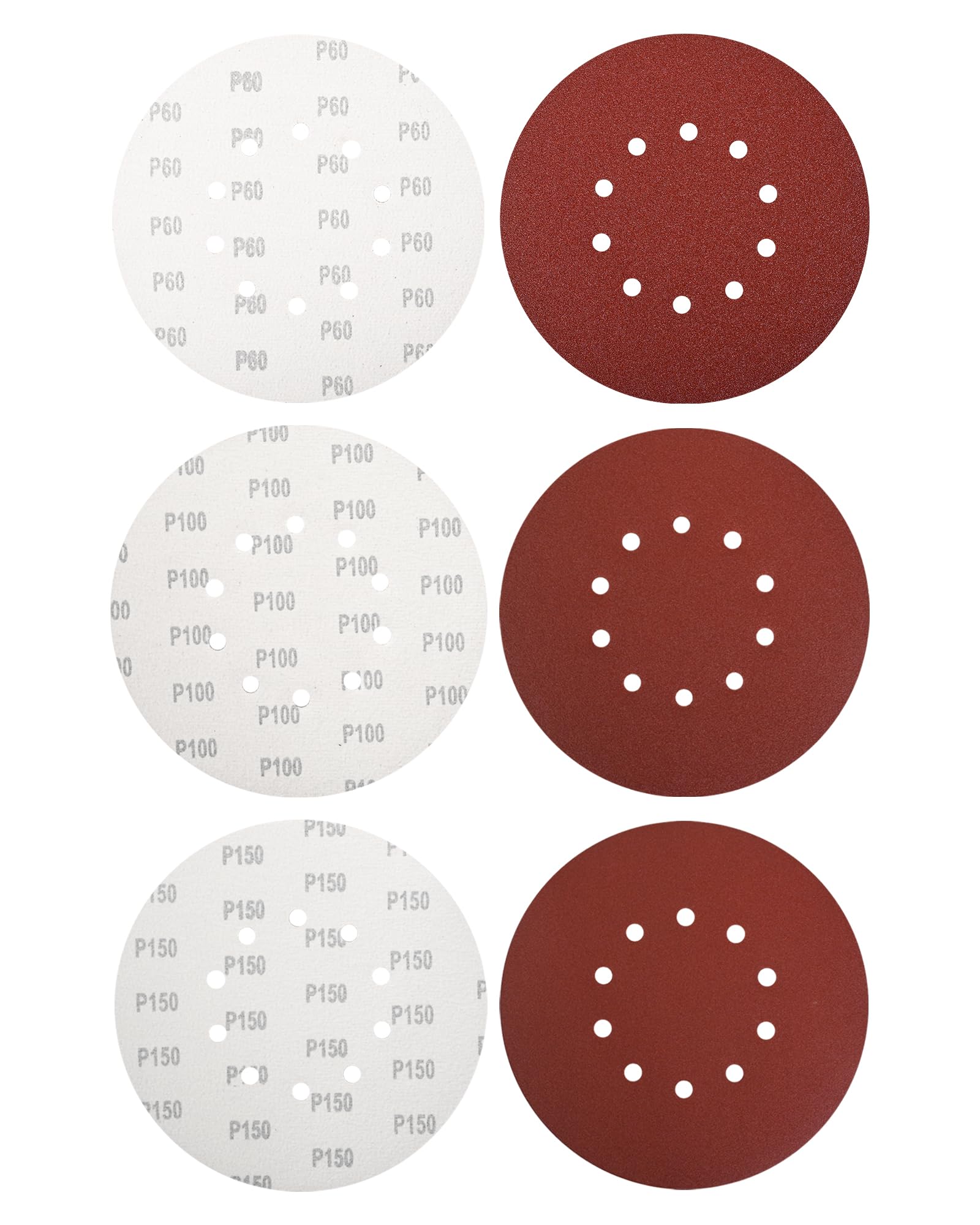 225mm Sanding Discs 60/100/150 Grit, 15Pcs 9 Inch 10 Holes Drywall Sandpaper Compatible with Long Neck & Giraffe Sanders for Wood Metal