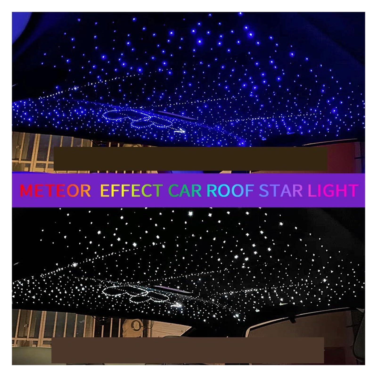 Oświetlenie Wnętrza Samochodu 10w Meteor Twinkle Car Star Oświetlenie Dachowe Gwiaździste Niebo Lampa Sufitowa Wnętrze Domu Romantyczna Lampka Nocna LED Auto Światłowód(550 0.75 3m 200 3m)