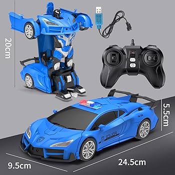 Amazon | OBEST リモコンパトカー 変形車ロボット電動RCカー