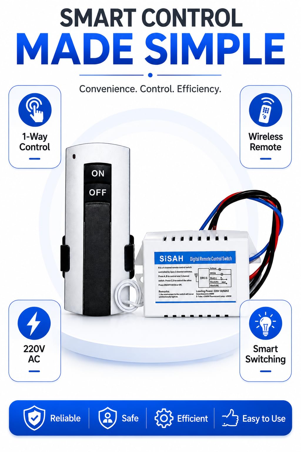 SiSAH® 1 Way Plastic Remote Control Switch, Small (Multicolour) — Amazon image 4
