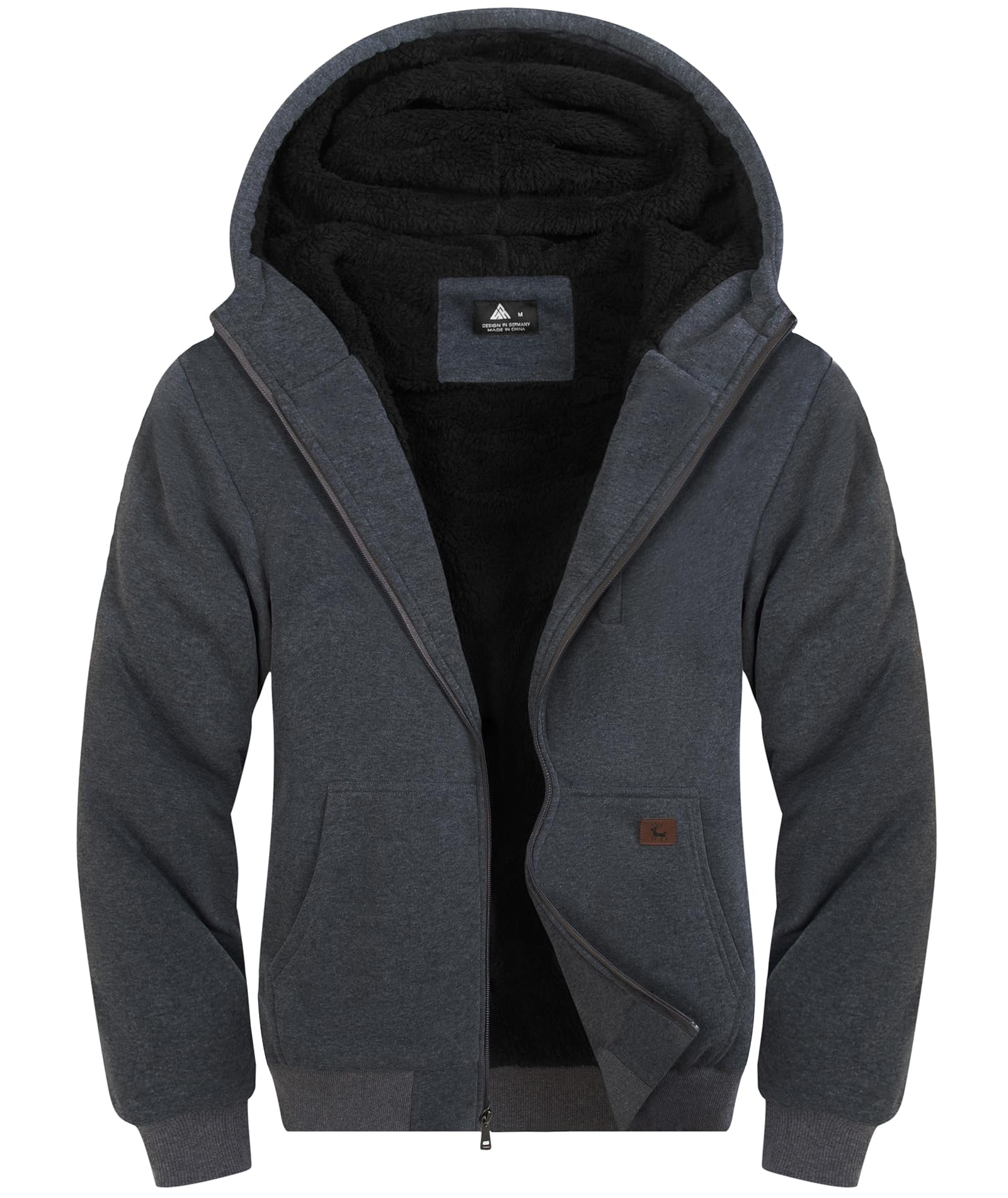 ZITY Felpa Uomo con Cappuccio Giacca Foderata Felpa Zip Calda e Morbida