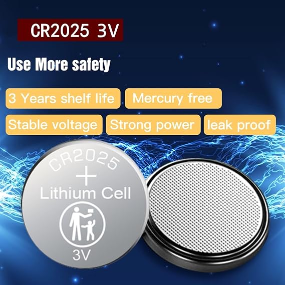 Nightkonic 40 pcs Pack CR2025 3v Lithium Button Cell Coin 2025 Battery