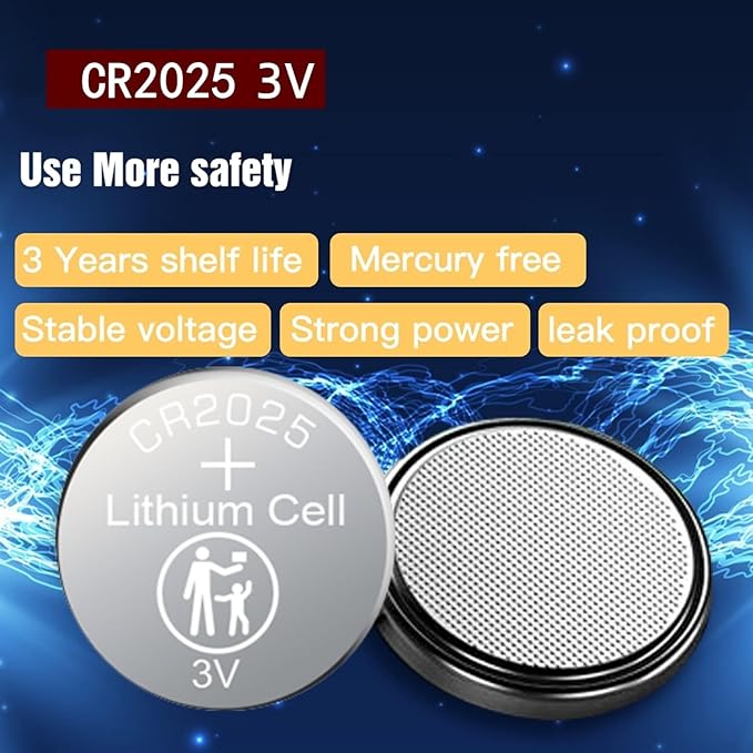 Pack 40 Pilas CR2025 3V Litio Botón Celda Moneda 2025 Nightkonic miniatura 5