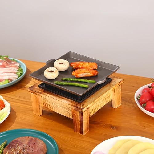 Miniatura 5 de Estufa de alcohol, estufa portátil de alcohol para barbacoa, estante de madera, barbacoa, horno, horno, utensilios de cocina, utensilios de cocina