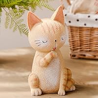 Vista 4 de WAIT FLY Alcancía de resina con diseño de gato de pie