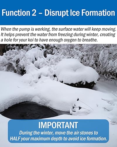 Miniatura 6 de AquaMiracle Aireador de estanque Koi todo en uno para estanques al aire libre de hasta 2000 galones, sistema de aireación de estanque con bomba de