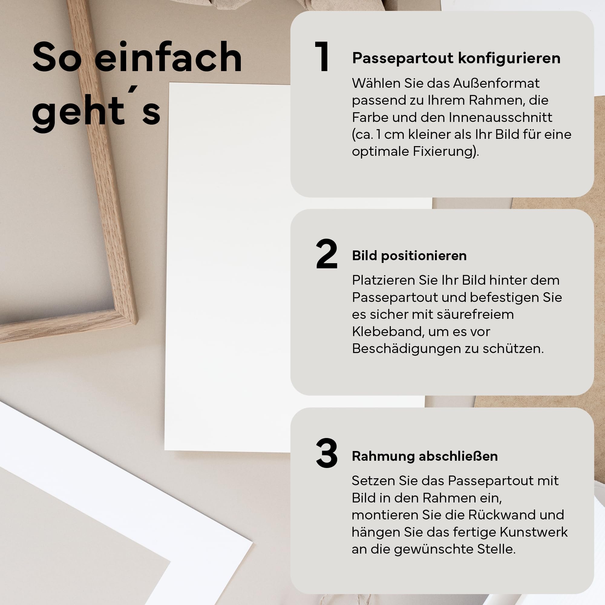 Passepartout 70x100 cm/Schrägschnitt-Passepartouts nach Maß für Bilderrahmen/Klassischer 1,5mm Karton in Weiß (6000) /Innenmaße: 60x80cm