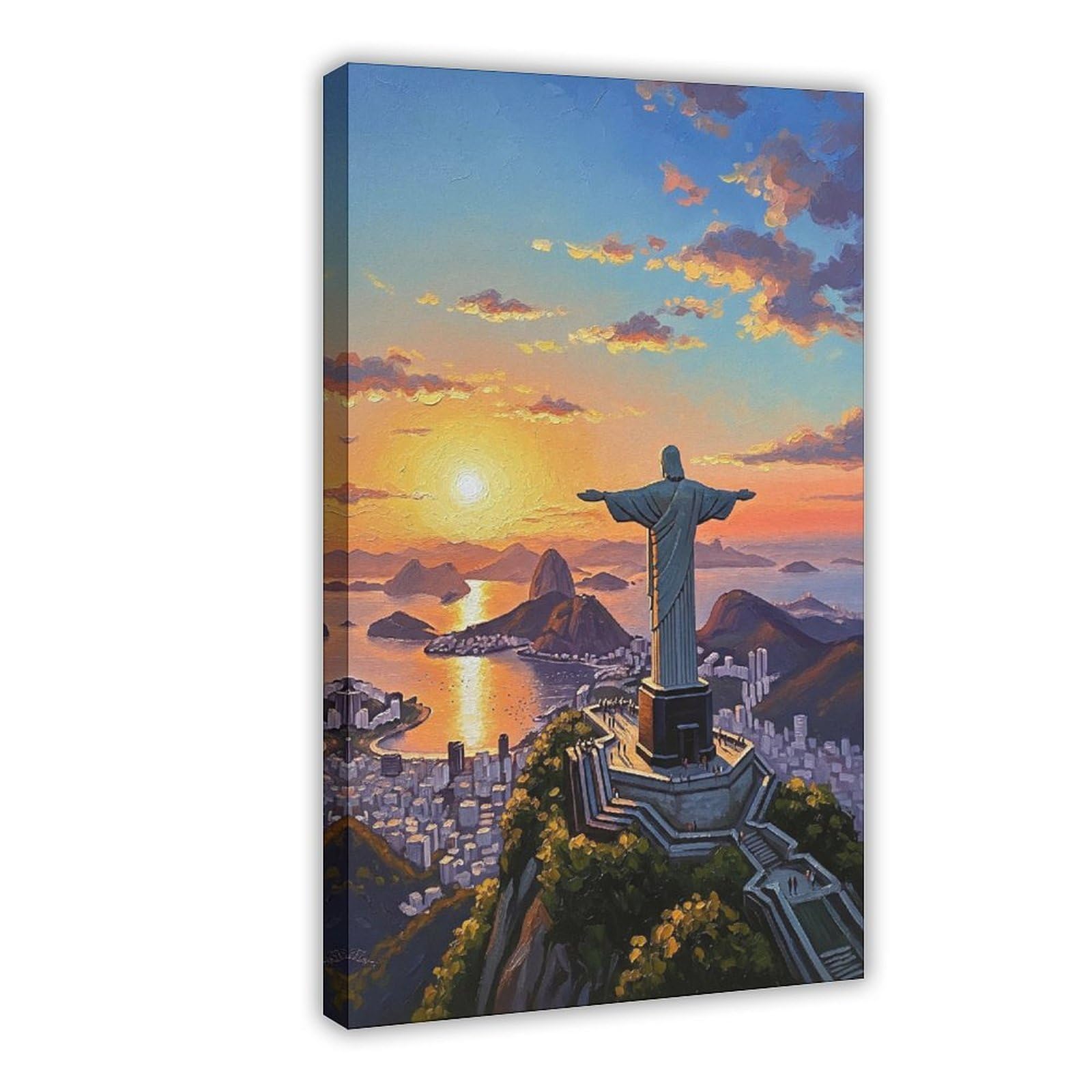 MRYCQ Rio De Janeiro Sunset Poster Canvas Poster for Dorm Room Decor Gift