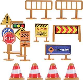 15pcs Traffic Signs & Lights Playset for Kids - Stop Lights and Road Sign for Ride On Cars, Educational Learning Toys for Toddlers, Classroom Decor Preschool Toys