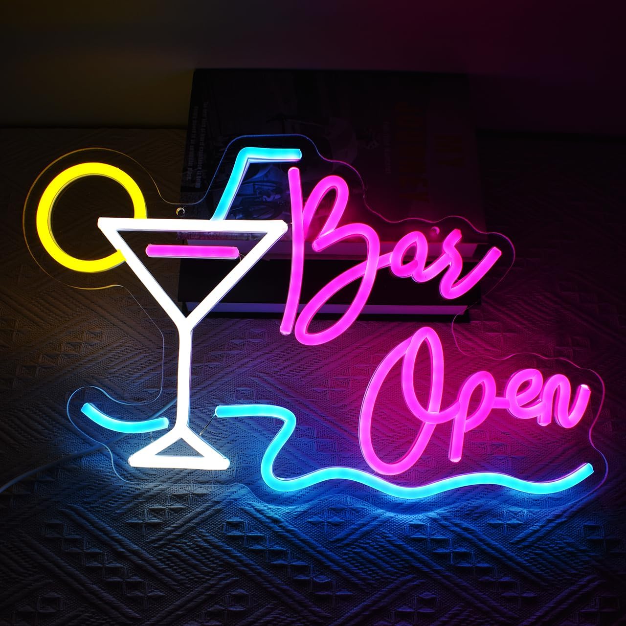 Bar Open Neon Sign Open Beer Led Wall Light with Dimmer Switch for Business, USB Neon Light for Beer Bar Pub Party Man Cave Restaurant Coffee Cafe Home Decoration