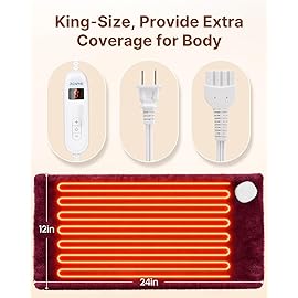 RENPHO XL Electric Heating Pads, King Size Heating Pad for Back Pain & Cramps Relief, FSA Eligible HSA Store, Christmas Gifts for Women Men Mom Dad, ETL Certified, Auto Shut Off, 12 x 24 Red