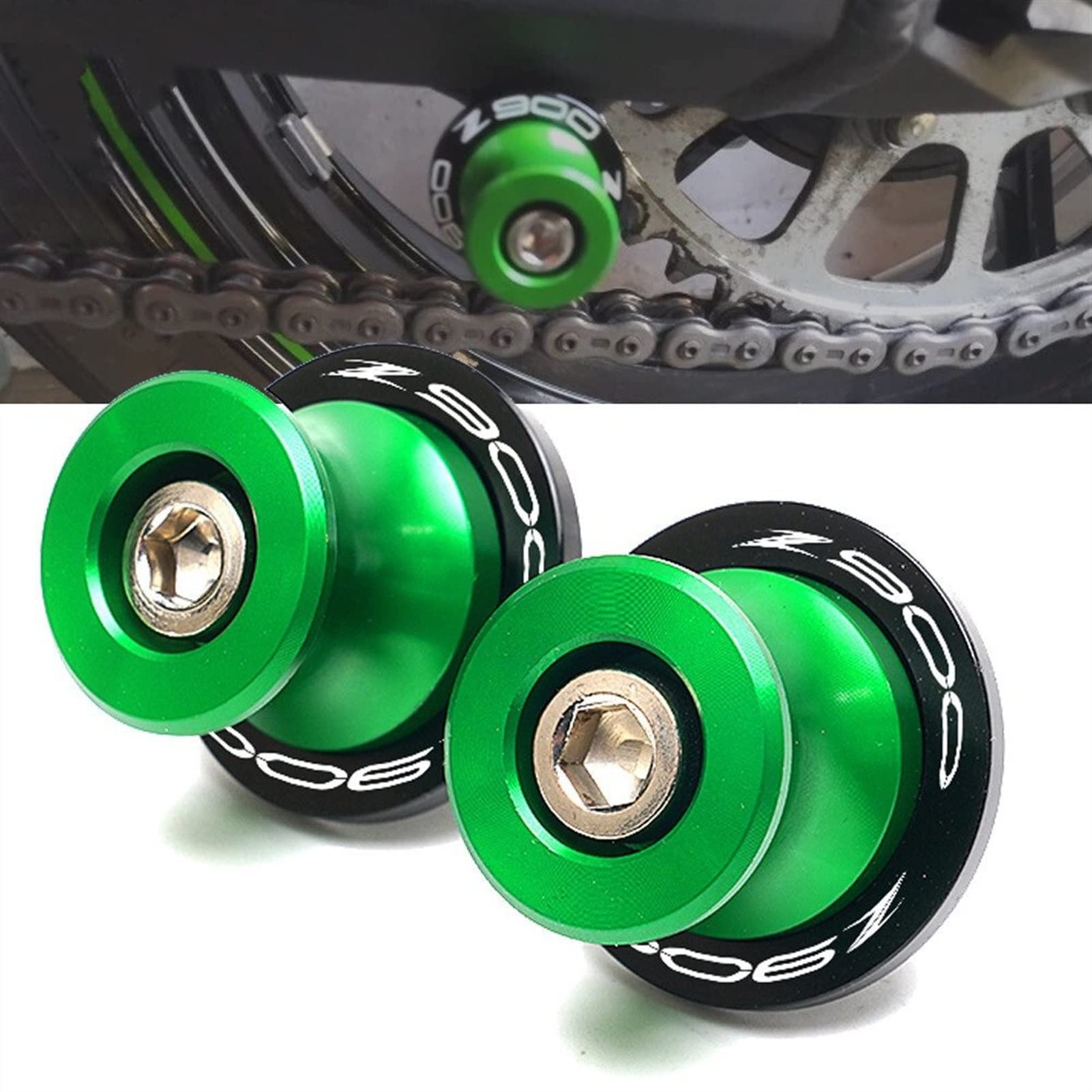 8mm Motorcycle Spools 8MM CNC For Ninja 650, Z900, ER6F - Black ...