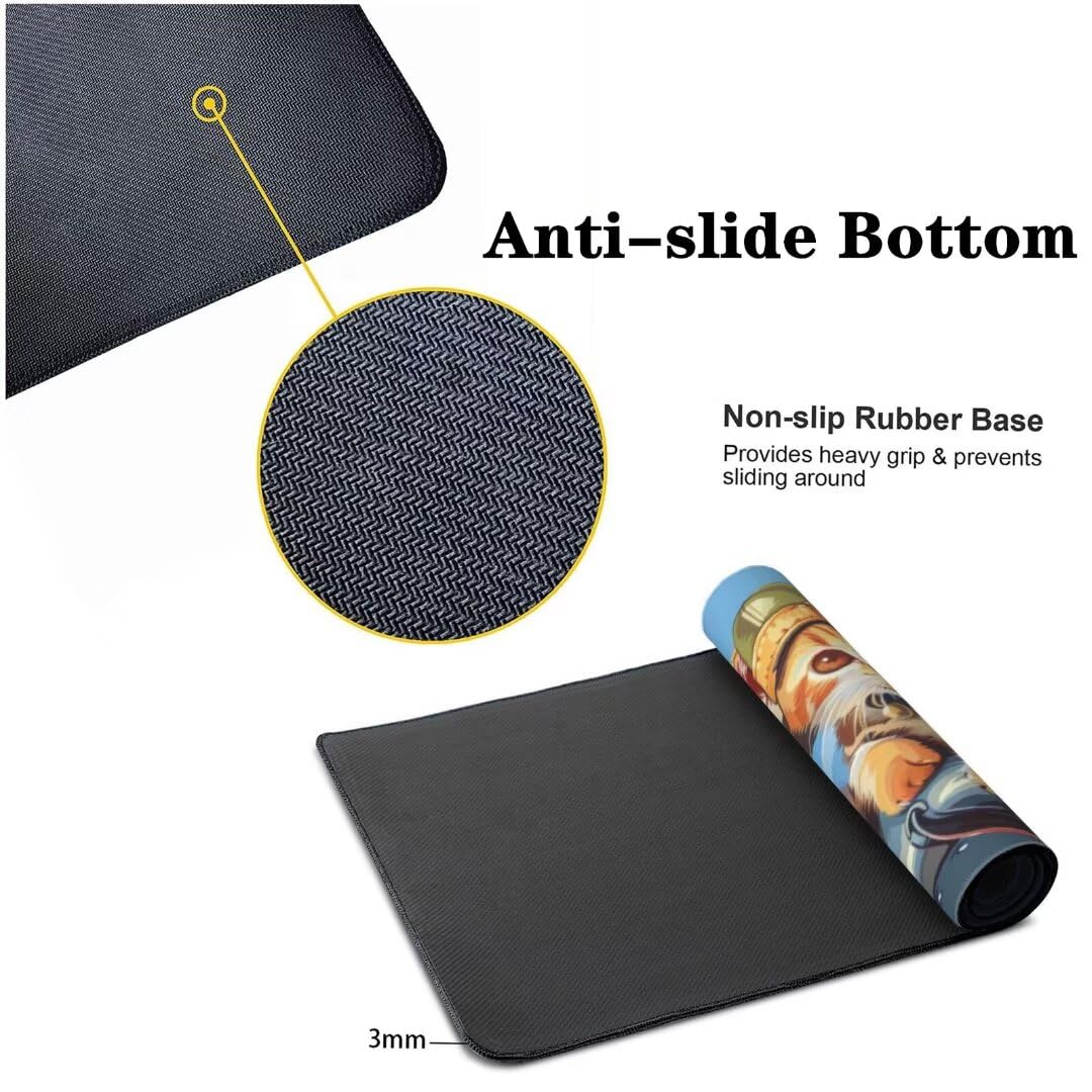 Tapis de Souris Mignon Tapis de Souris XXL, Extra Grand Tapis Souris Gamer XXL Tapis de Souris Gaming Mouse Pad avec Base Atidérapante pour Maison/Bureau (1000 x 500 x 3 mm, Chat de Dessin animé)
