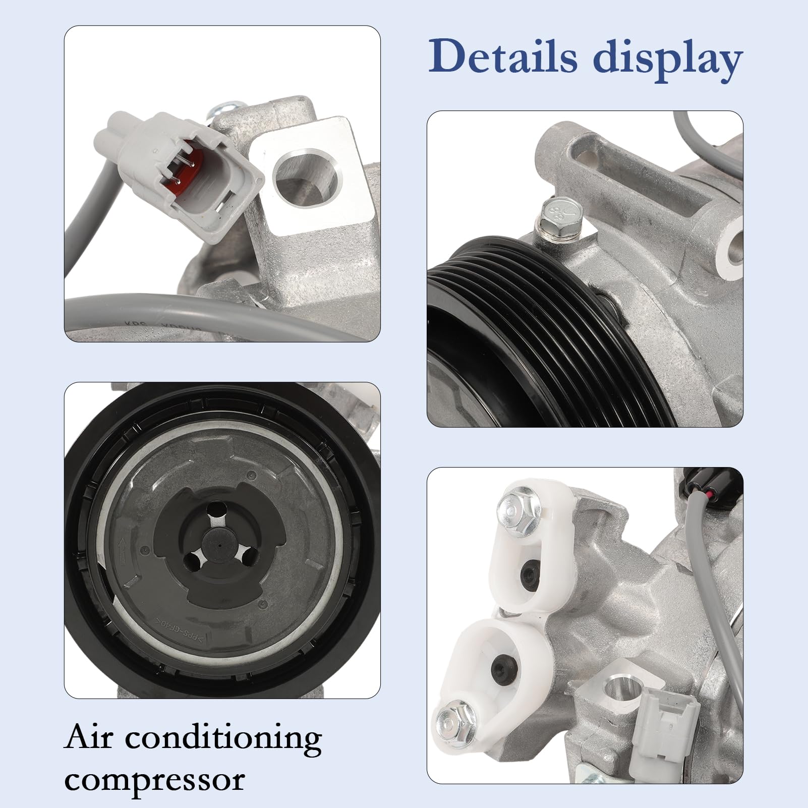 Compresor De Aire Acondicionado Con Embrague, Reemplazo OEM 8200956574, Compresor AC R134a 7PK Compatible Con Renault Megane III Grandtour Coupé CC Scenic III Grand Scenic III 1.9 DCi 2.0 TCe
