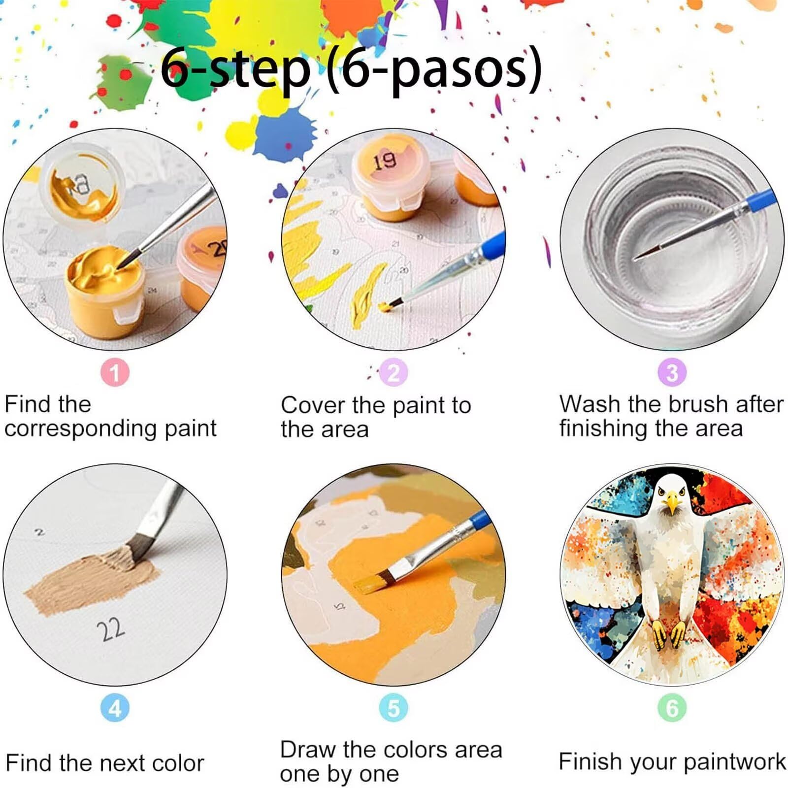 DIY Malen nach Zahlen Erwachsene Habicht Malen nach Zahlen ab 7 jahre Mädchen Farbe Kreativ set für Erwachsene mit Leinwand Acrylfarben set und Pinsel,Bastelset zum Bemalen für Wanddeko 80X160cm 7-2-2