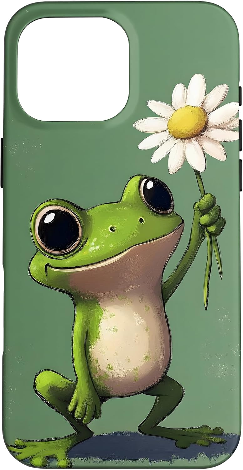Frog Daisy Flower Case for iPhone 16 Pro Max