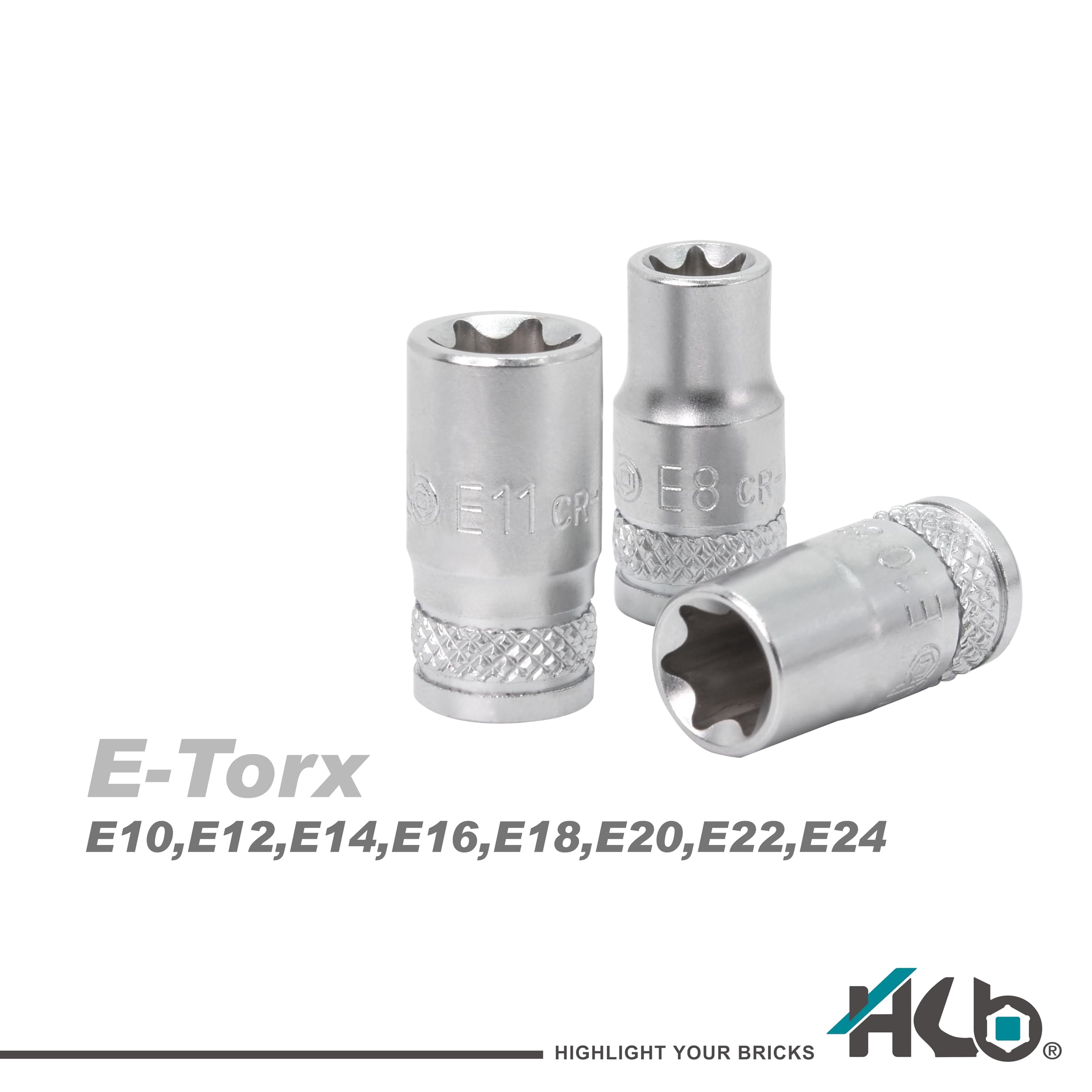 HB AKM016-G Juego Carraca Offset 120 Dientes 36 Piezas 1/2" Llaves E-Torx CR-V & S2 | Set de Vasos Profesionales Mecánico Automoción Taller Bricolaje | Maletín Metálico con EVA – Hecho en Taiwán