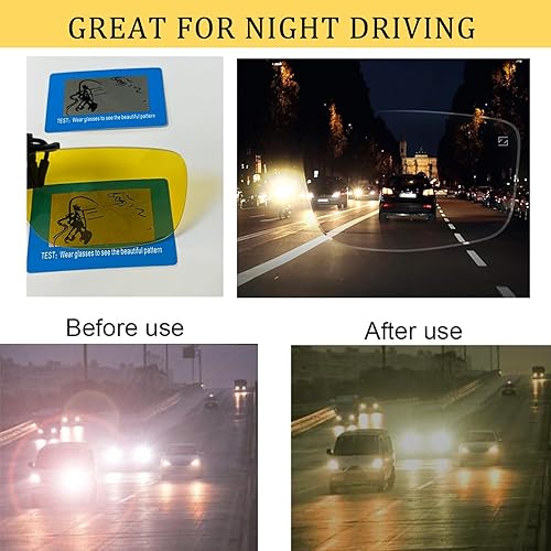 Miniatura 6 de Gafas de sol polarizadas con clip sobre gafas graduadas para hombres y mujeres UV400 antirreflejos abatibles, Lente amarilla para visión nocturna,