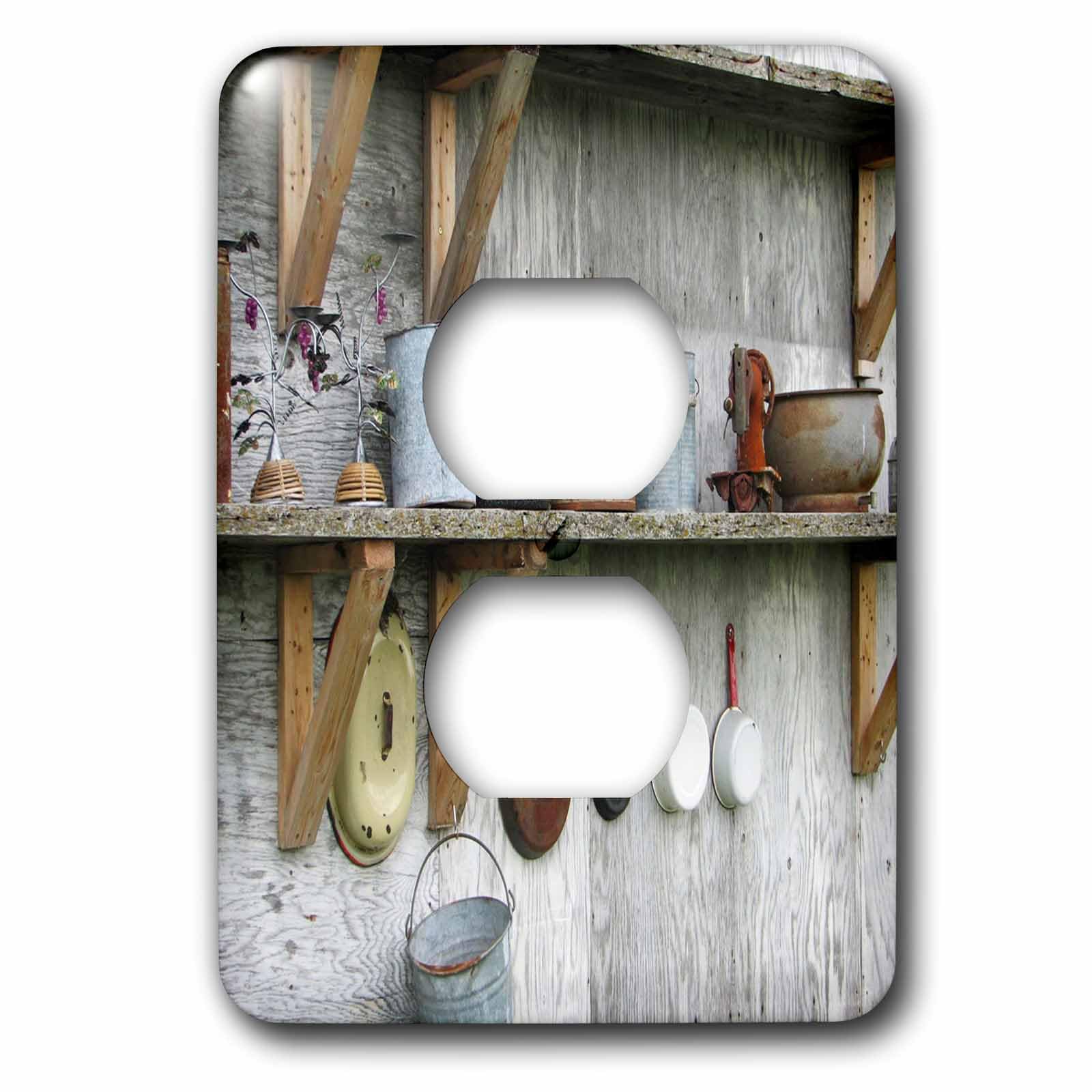 Ustensiles de cuisine antiques plaque pour 2 prises 3dRose lsp_61844_6 décor rétro