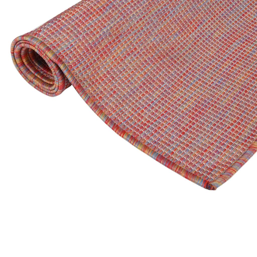 vidaXL Tappeto da Esterni a Tessitura Piatta 100x200 cm Rosso