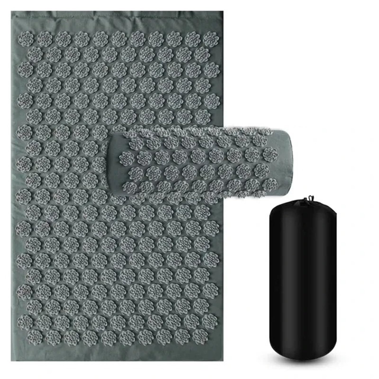 Esterilla Acupresion Esterilla de Yoga, almohadilla masaje acupresión, almohada relajante, Fitness en casa(Grey)