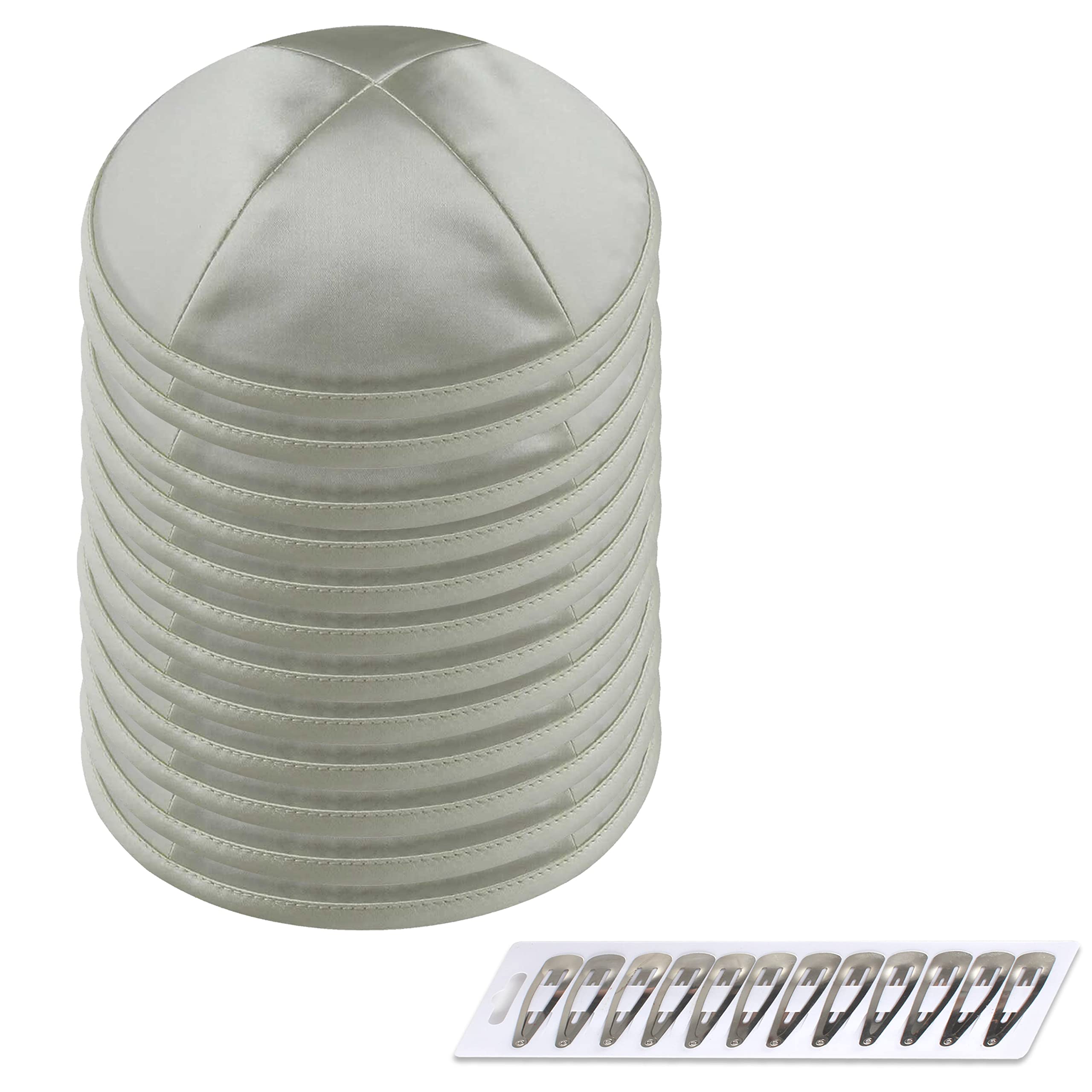 Zion Judaica Deluxe Satin Kippah Yarmulkes for Kids Teens &amp; Adults Skullcaps 6.25" Multi-Color Options 4 Panel Design