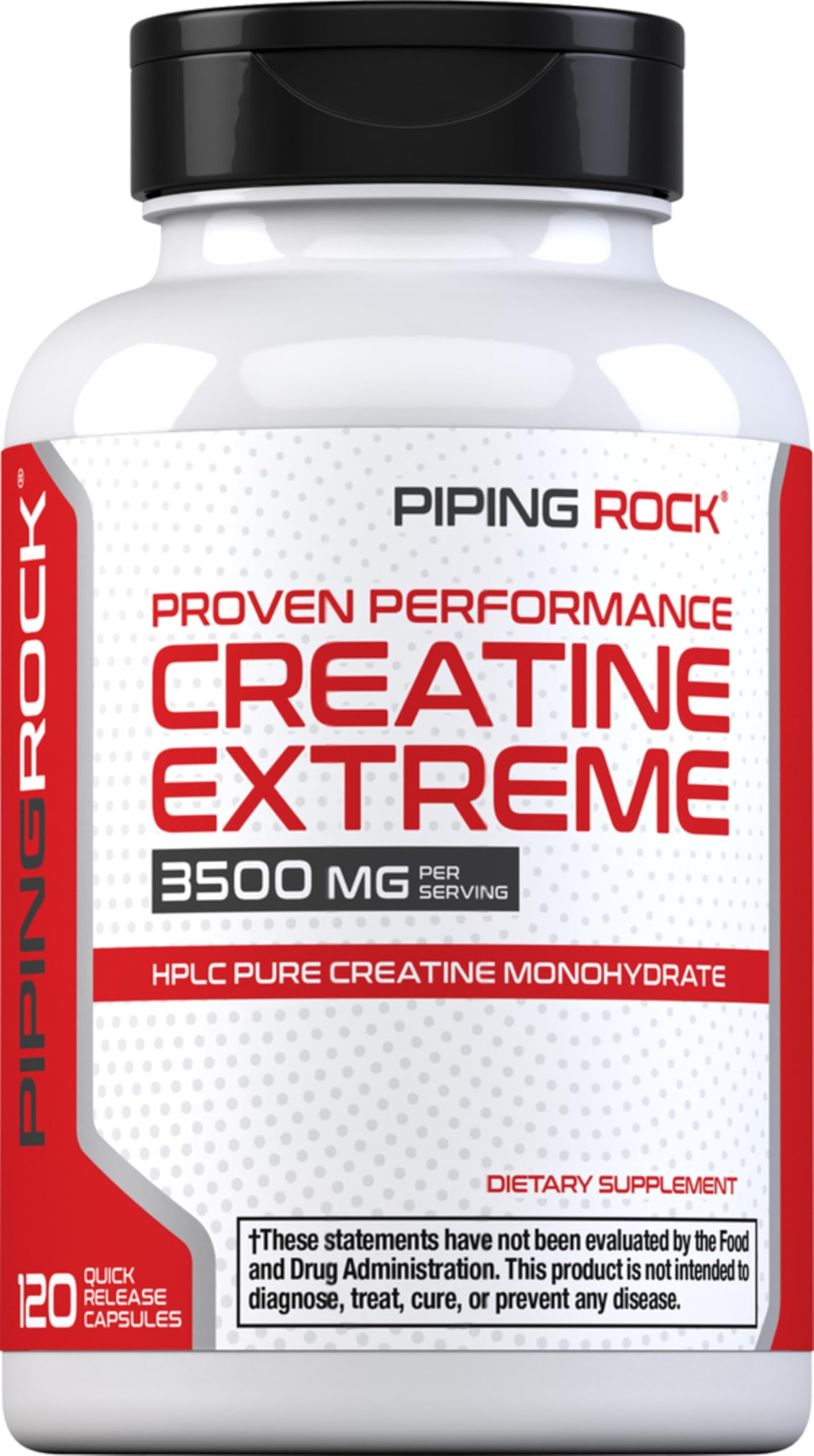 Piping Rock Creatine Monohydrate Capsules | 3500 mg | 120 Pills | Non-GMO, Gluten Free Supplement