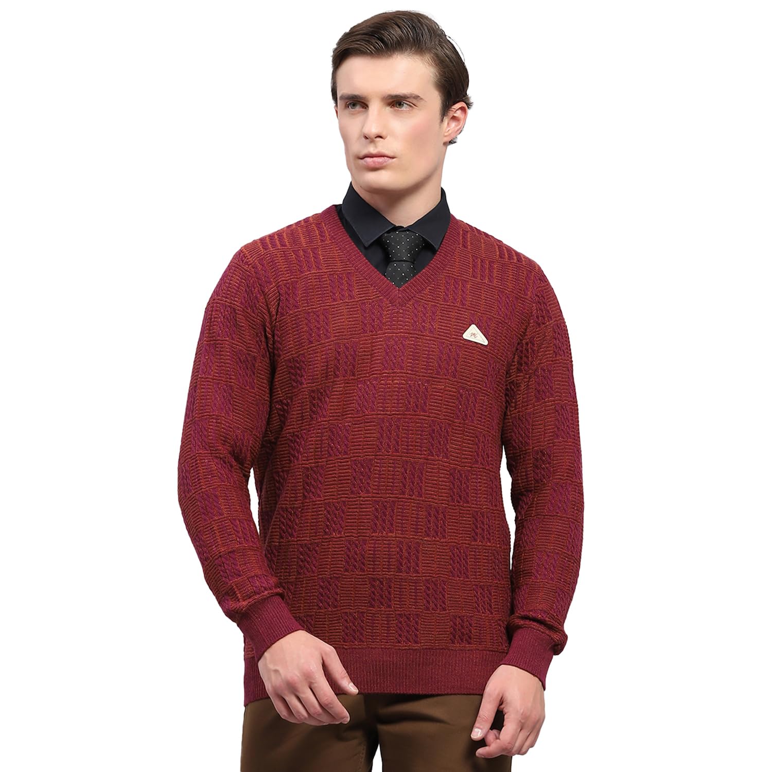 monte carlo Mens Self Design V Neck Full Sleeve Pullover (1235009VN)-picture-26