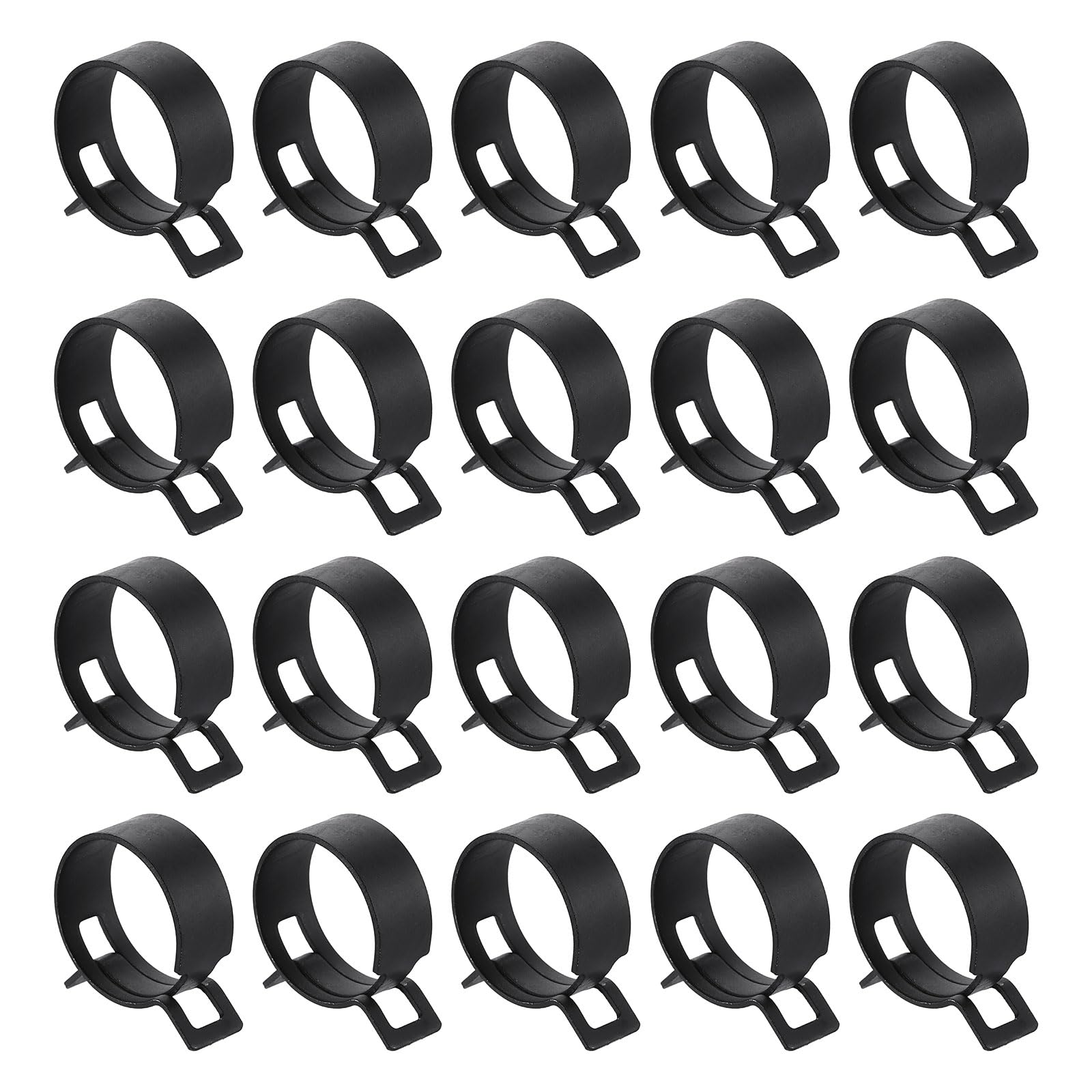 sourcing map 20pcs Spring Band Type Hose Clamps 26mm Fuel Line Hose Spring Clip Silicone Vacuum Hose Pipe Clamp Low Pressure Tube Clip Fastener, Black