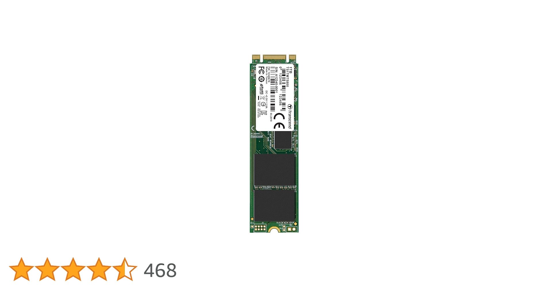 Transcend 1TB, M.2 2280 SSD, SATA3, MLC (TS1TMTS800) Transcend 1TB, M.2 2280 SSD, SATA3, MLC (TS1TMTS800)