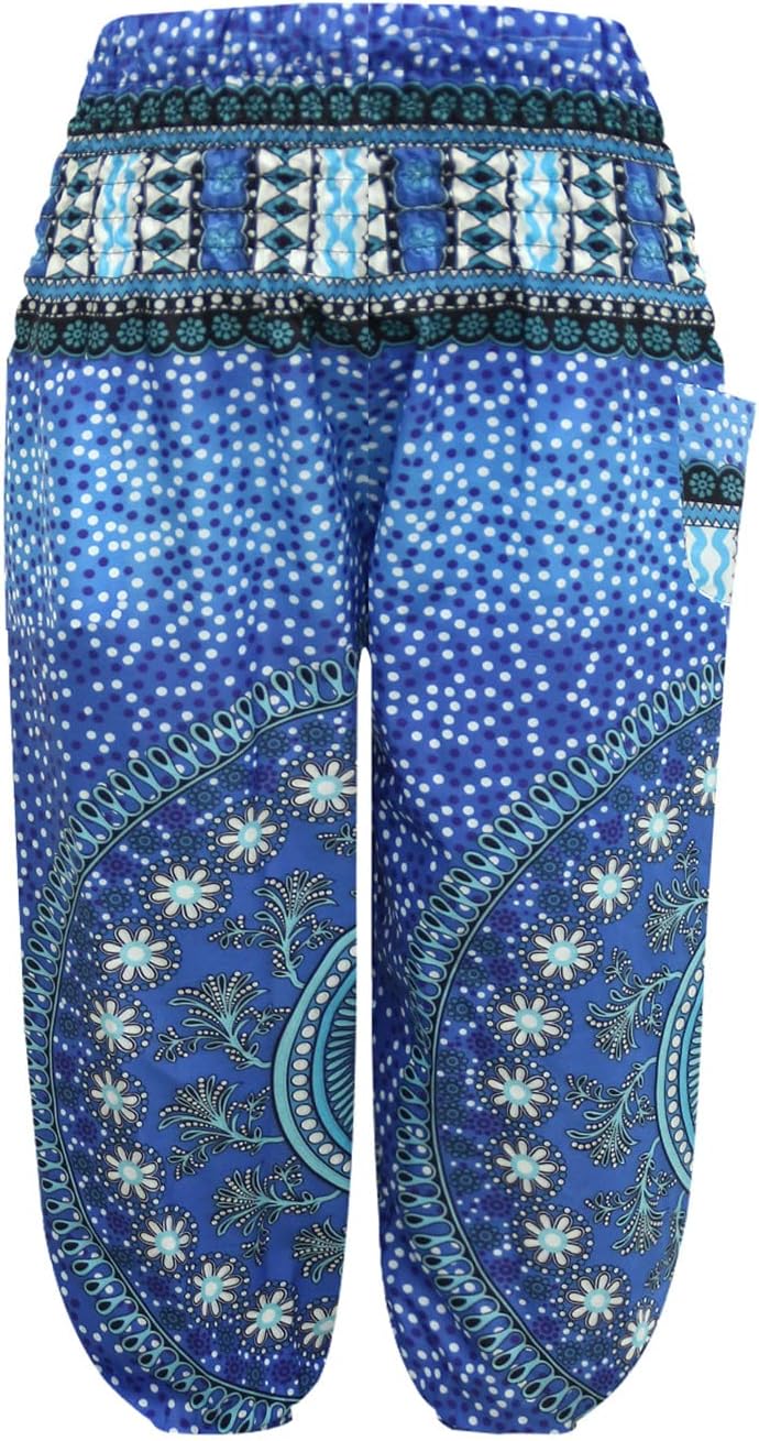 Unisex Little Kids Yoga Trousers Bohemian Beach Pants Baggy Harem Activewear for Boys and Girls Age 3-10