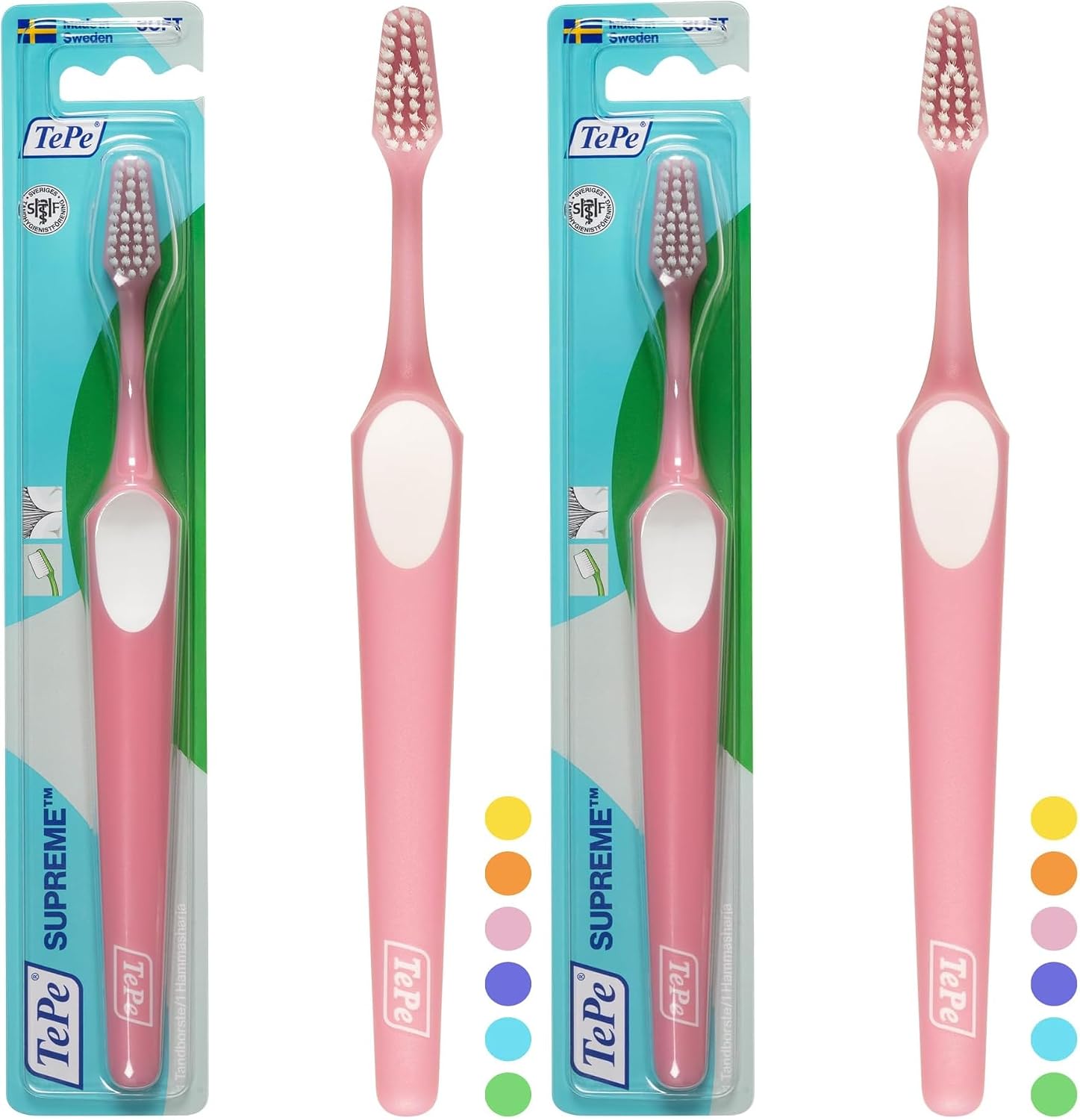 TEPE Supreme Diş Fırçası, Yumuşak Kıl Diş Fırçası, Hassas Diş ve Diş Eti Bakımı için Konik Fırça Başlığı, Yetişkin, 1 Paket (2 paketi)