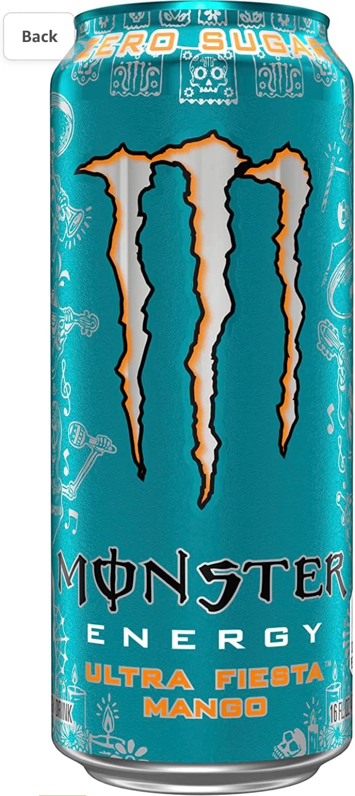 Monster Energy Ultra Zero Sugar Energy Drinks 16 ounce cans (Ultra Fiesta, 12 Cans)